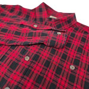 Duluth Trading‎ Button Down Flannel Shirt XL Men's Long Sleeve Red Black Plaid
